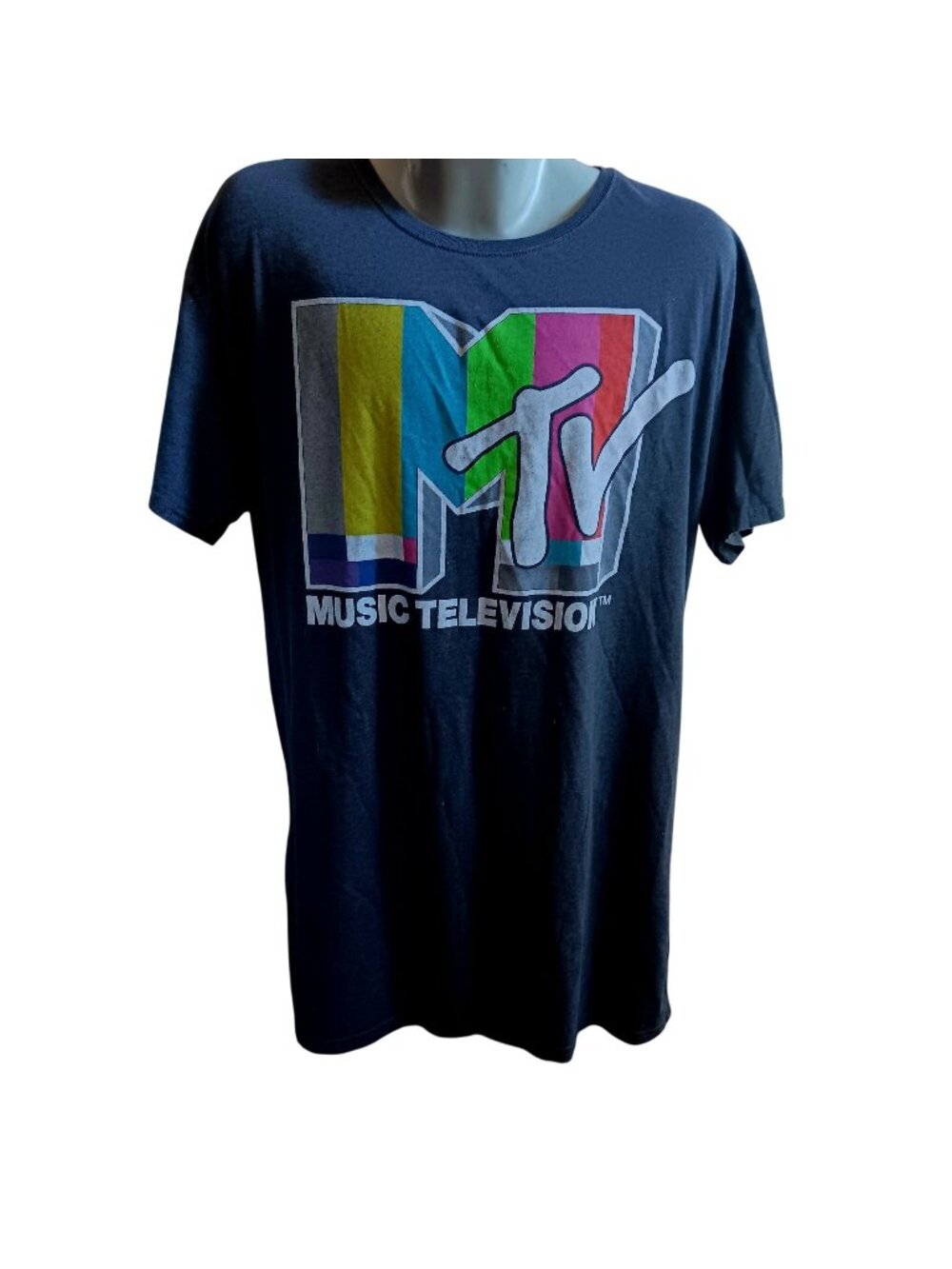 MTV T-shirt Music Television Women's 1X Graphic Tee Black/Gray Cotton Polyester